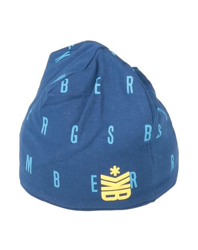 Shop Bikkembergs Newborn Boy Hat Navy Blue Size 3 Cotton, Elastane