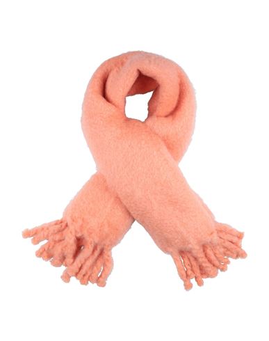 Shop Jil Sander Woman Scarf Salmon Pink Size - Mohair Wool, Wool, Polyamide
