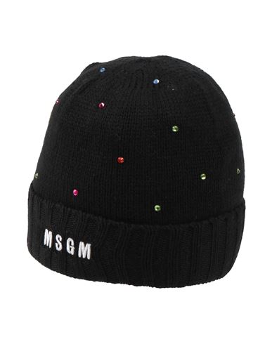 Msgm Babies'  Toddler Girl Hat Black Size 4 Acrylic, Wool