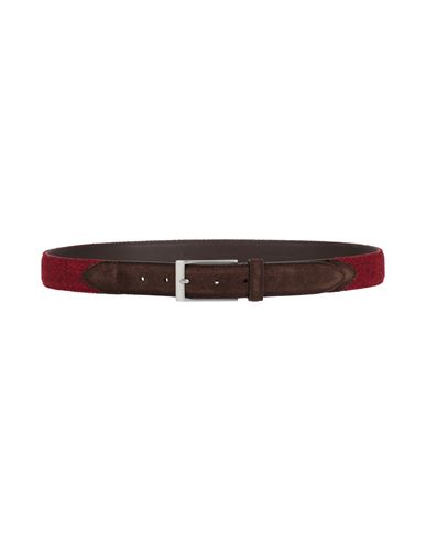 Mc.dugal Mc. Dugal Man Belt Burgundy Size 39.5 Textile Fibers, Soft Leather In Red