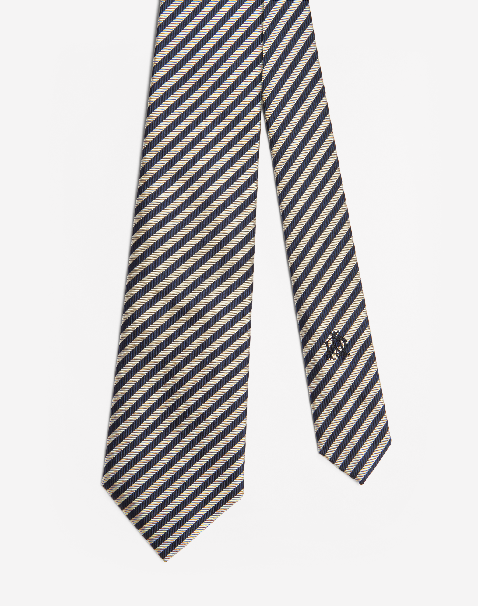 Dunhill Silk Hb Stripe Woven Tie 8cm In Black
