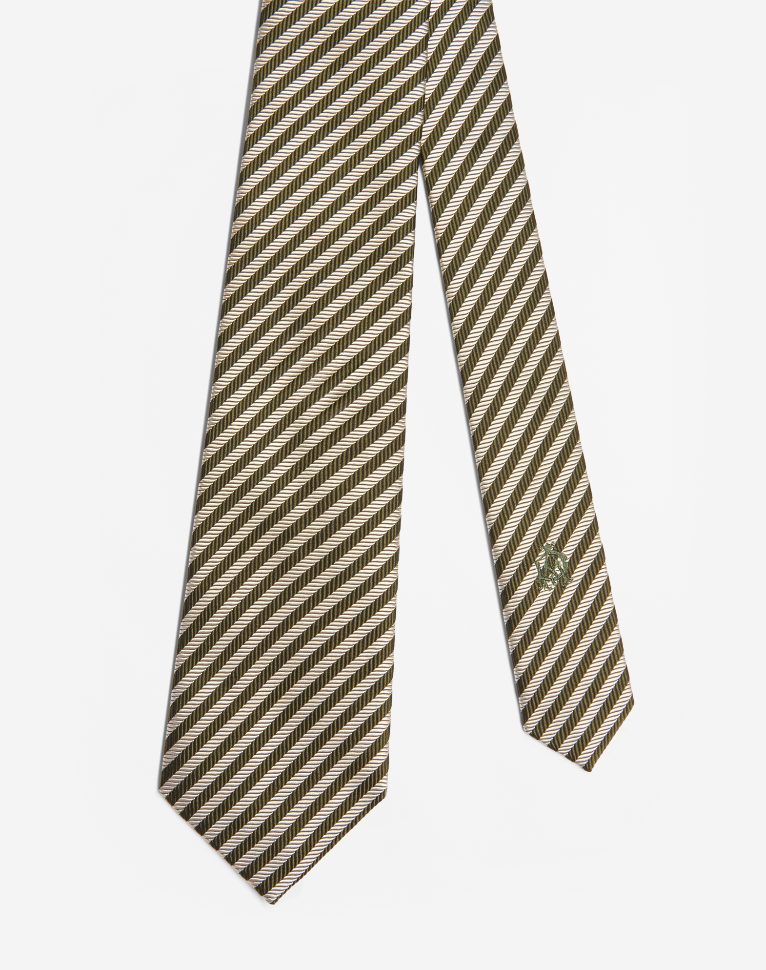Dunhill Silk Hb Stripe Woven Tie 8cm In Green