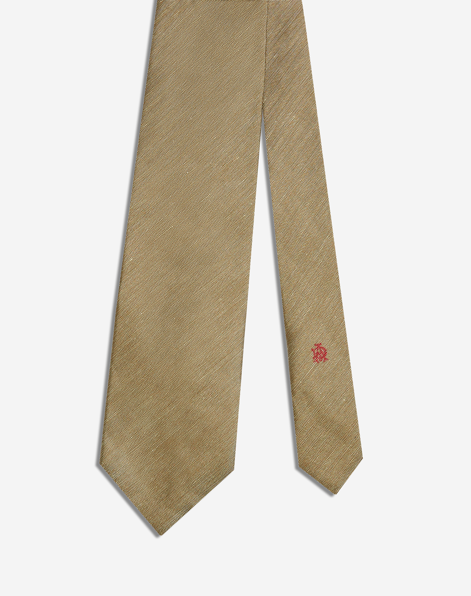 Dunhill Silk Linen Herringbone Woven Tie 9cm In Brown