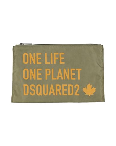Dsquared2 Man Pouch Military Green Size - Textile Fibers