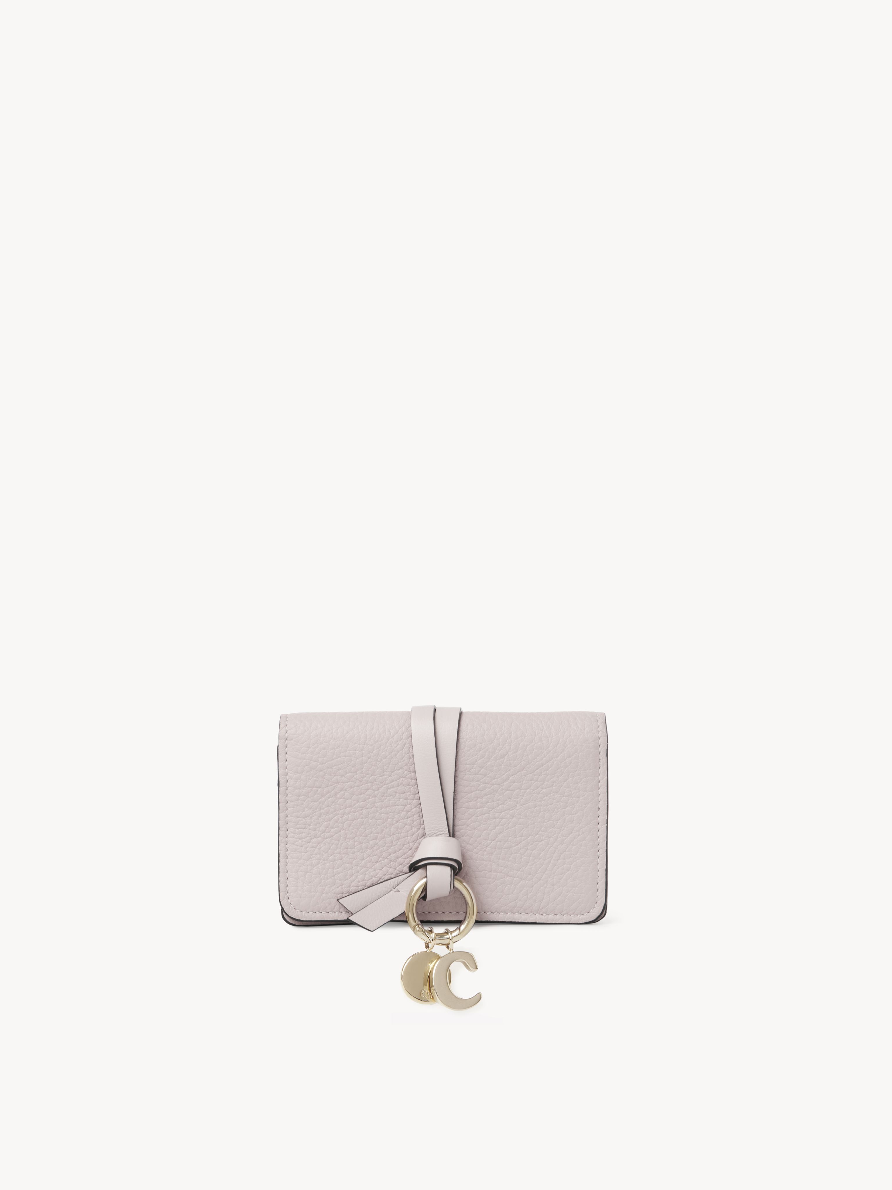 Chloé Porte-cartes Et Monnaie Alphabet En Cuir Grainé Femme Gris Taille Onesize 100% Cuir De Veau In Grey