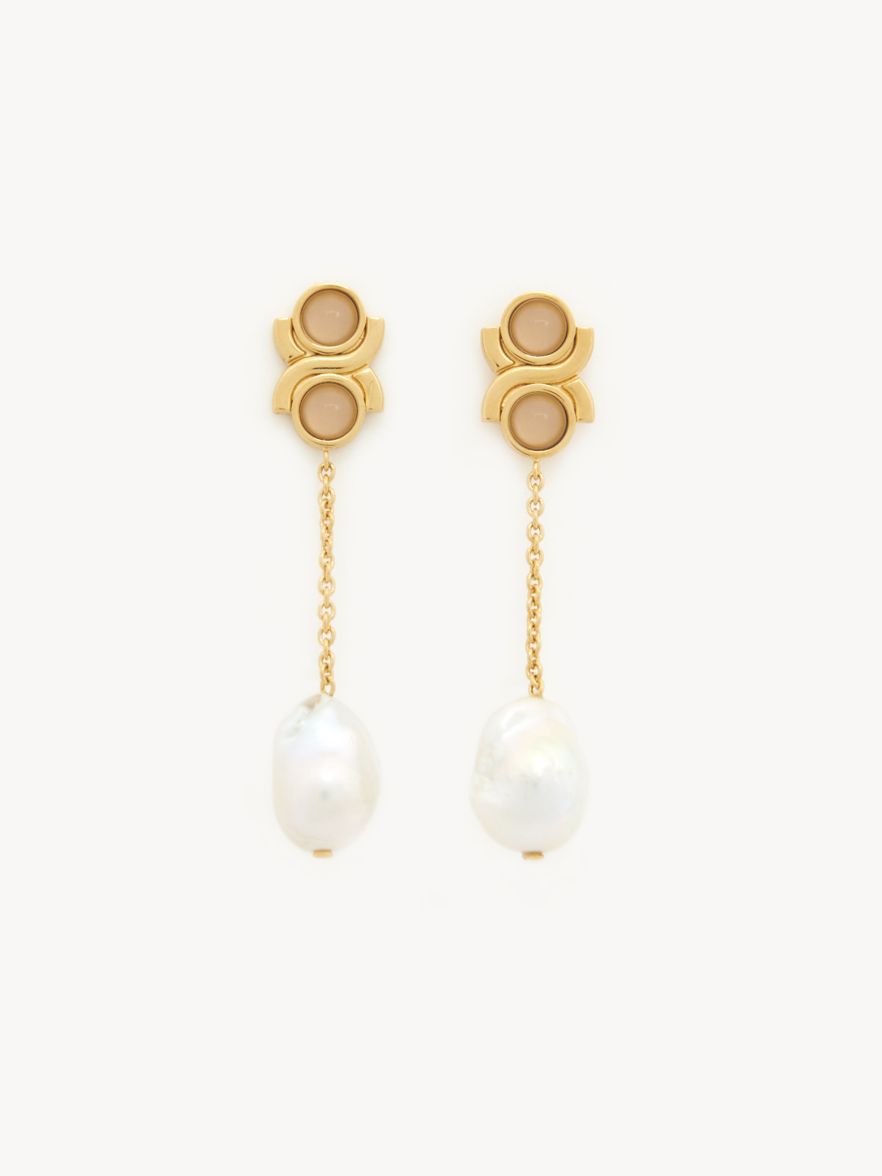 Chloé Boucles D'oreilles Marcie Femme Or Taille Onesize 100% Laiton, Quartz Rose, Pinctada Maxima, Farmed,