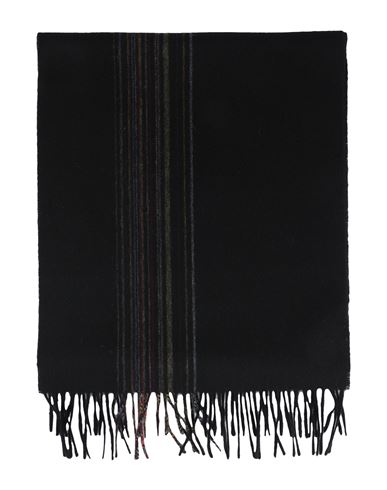 Paul Smith Man Scarf Black Size - Lambswool, Cashmere