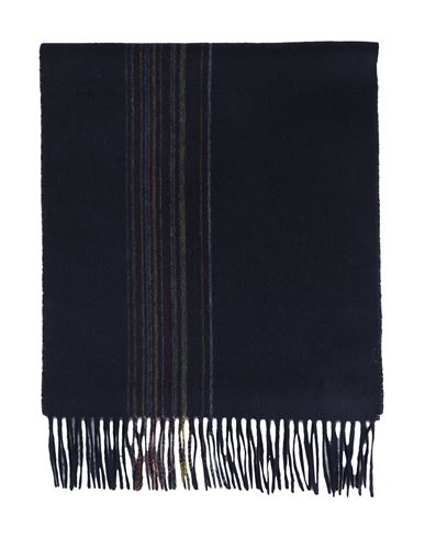 Paul Smith Man Scarf Midnight Blue Size - Lambswool, Cashmere