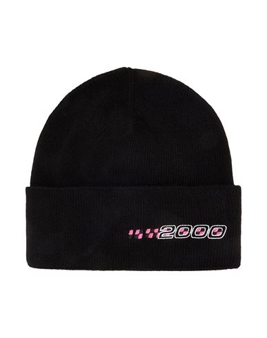 8 By Yoox 2000 Embroidered Recycled Wool Beanie Hat Black Size Onesize Recycled Wool