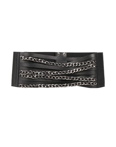 Shop Les Bourdelles Des Garçons Woman Belt Black Size 2 Soft Leather, Elastic Fibres