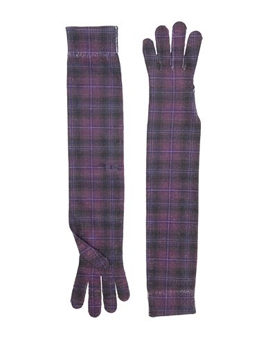 8 By Yoox Recycled Polyester Printed Long Gloves Woman Gloves Purple Size Onesize Recycled Polyester