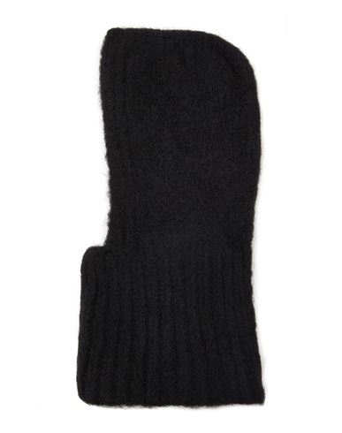 8 By Yoox Soft Open Balaclava Woman Hat Black Size Onesize Recycled Polyacrylic, Viscose, Wool, Elas