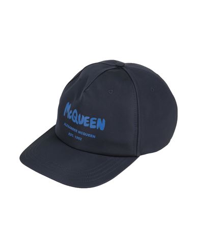 Shop Alexander Mcqueen Man Hat Midnight Blue Size L Polyester