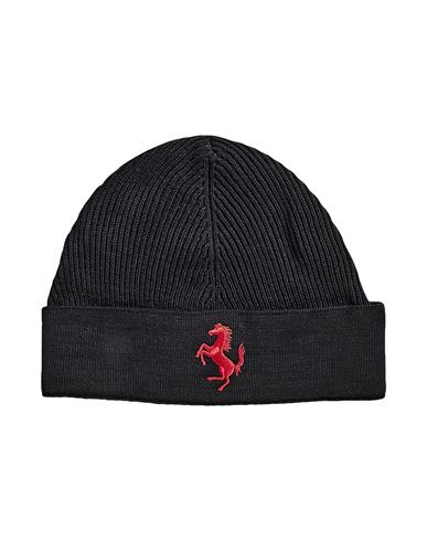 Ferrari Man Hat Black Size Onesize Wool, Acrylic