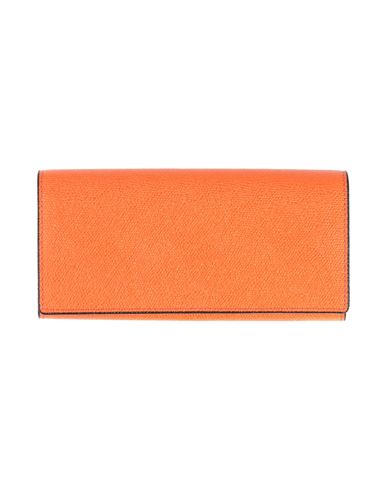 Shop Valextra Woman Wallet Orange Size - Calfskin