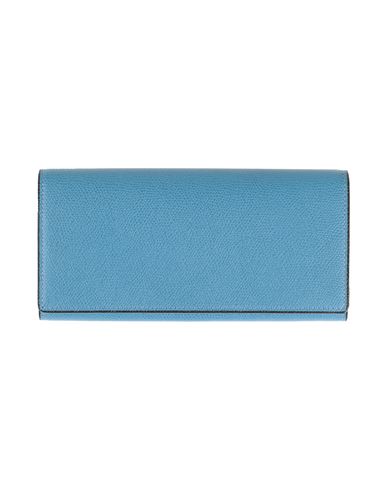 Shop Valextra Woman Wallet Azure Size - Calfskin In Blue