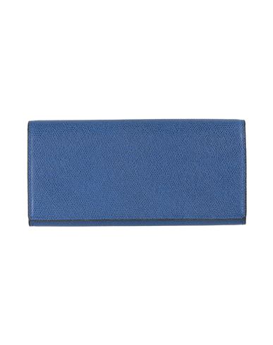 Shop Valextra Woman Wallet Blue Size - Calfskin