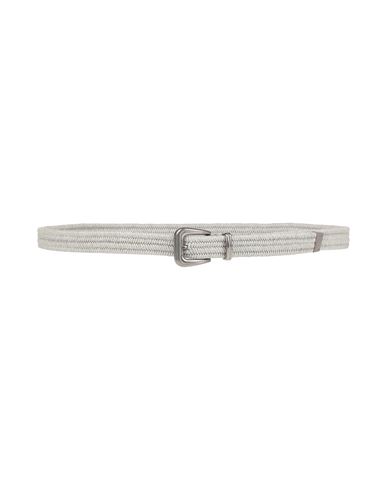 Brunello Cucinelli Woman Belt Light Grey Size L Textile Fibers In Grey