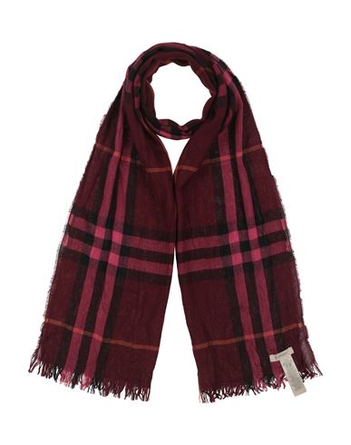 Burberry Woman Scarf Burgundy Size - Merino Wool, Cashmere In Red
