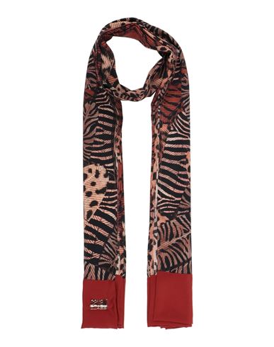 Shop Cavalli Class Woman Scarf Brick Red Size - Viscose, Polyester