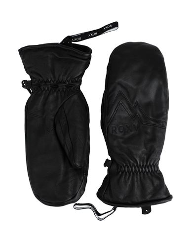 Roxy Rx Moffola Snow Eaststorm Leather Mitt Woman Gloves Black Size L Sheepskin
