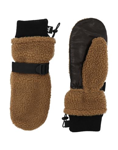 Maison Kitsuné Man Gloves Camel Size Xs/s Polyester, Leather In Beige