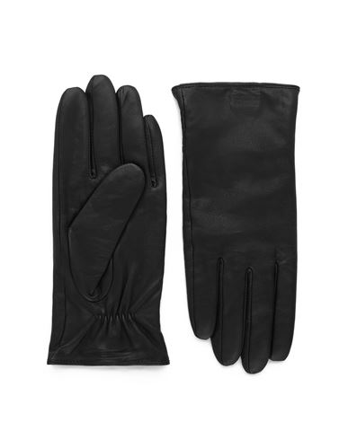 Cos Cashmere-lined Leather Gloves In Black