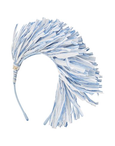 Shop Elisabetta Franchi Woman Hair Accessory Sky Blue Size - Metal, Cellulose