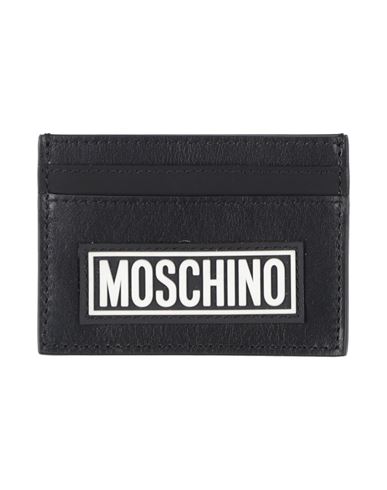 Moschino Man Document Holder Black Size - Leather, Textile Fibers