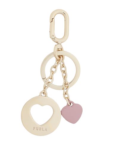 Furla Crystal Keyring Heart Woman Key Ring Pink Size - Metal, Enamel