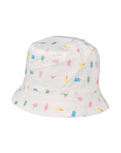 Shop Emporio Armani Newborn Girl Hat White Size 3 Cotton