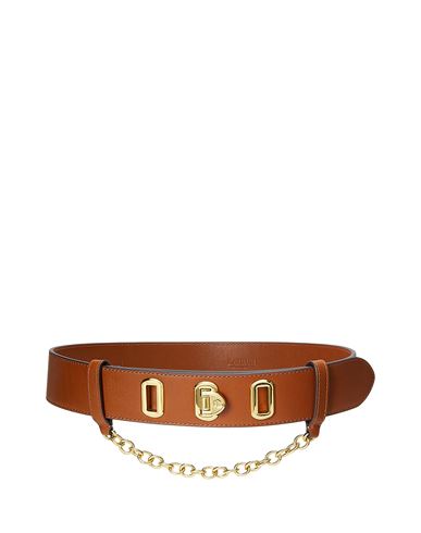 Lauren Ralph Lauren Flip-lock Leather Wide Belt Woman Belt Brown Size Xl Cow Leather