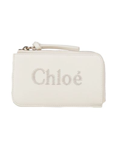 Chloé Woman Coin Purse Off White Size - Leather