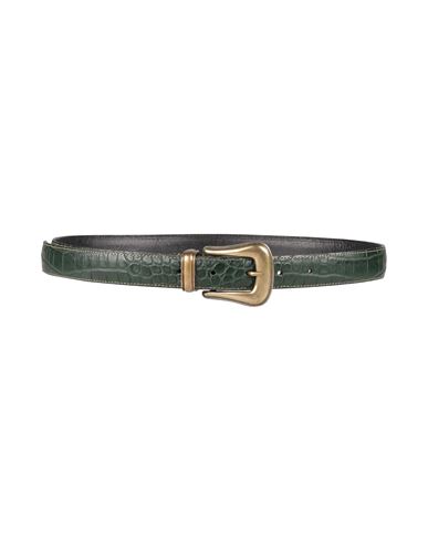 Boglioli Man Belt Dark Green Size 34 Leather