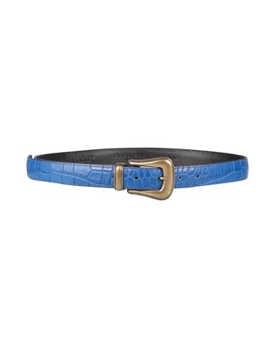 Boglioli Man Belt Blue Size 34 Leather