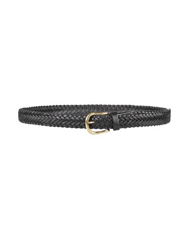 Man Belt Black Size 43 Leather