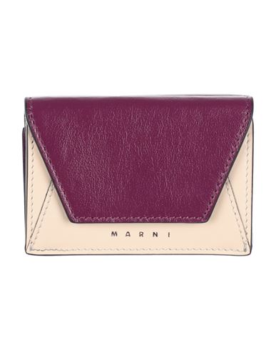 Marni Woman Wallet Plum Size - Cow Leather In Purple