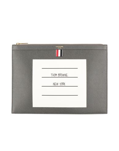 Thom Browne Man Pouch Grey Size - Leather