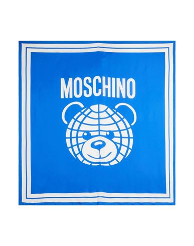 Shop Moschino Woman Scarf Blue Size - Silk