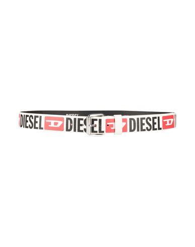 Diesel Man Belt Ivory Size 42 Cow Leather In White