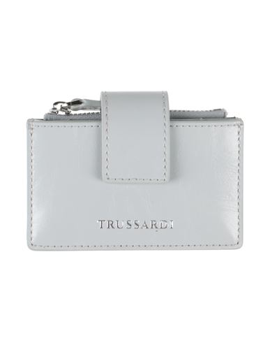 Trussardi Woman Document Holder Light Grey Size - Cow Leather In Pattern