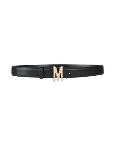 Moschino Woman Belt Black Size 8 Leather