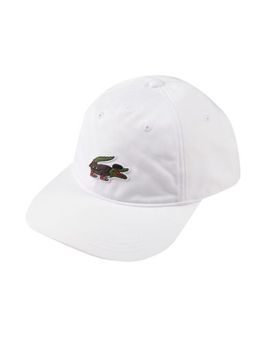Lacoste Man Hat White Size Onesize Organic Cotton In Pink
