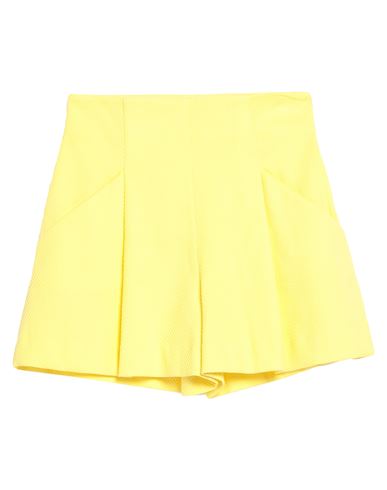 Ermanno Scervino Beachwear Woman Beach Shorts And Pants Yellow Size 4 Cotton, Elastane