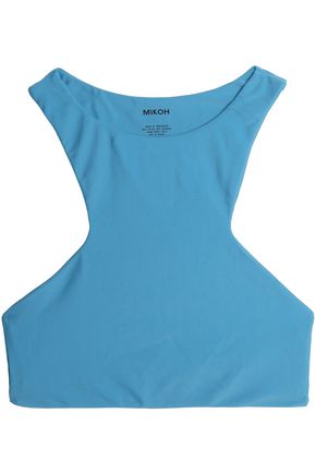MIKOH WOMAN BARBADOS CUTOUT BIKINI TOP LIGHT BLUE
