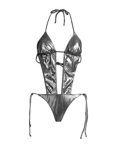 Shop Biki Branz Bikini Woman One-piece Swimsuit Silver Size M/l Polyamide, Elastane