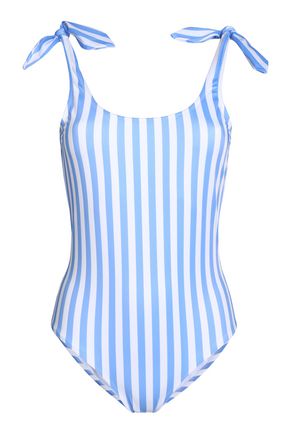 IRIS & INK MARLENE KNOTTED STRIPED SWIMSUIT,3074457345618736233