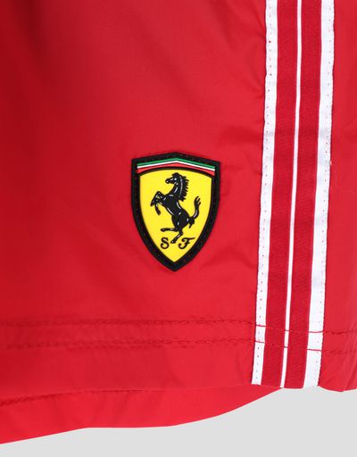 Scuderia Ferrari Online Store - Boys swimsuit with Scuderia Ferrari Icon Tape - Swimming Shorts