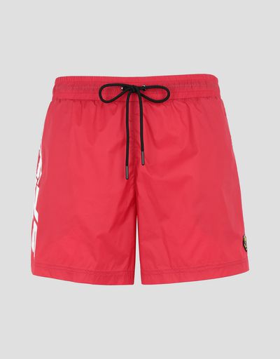 Scuderia Ferrari Online Store - Men’s swimsuit with Scuderia Ferrari print - Swimming Shorts