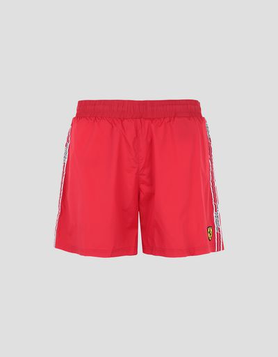 Scuderia Ferrari Online Store - Swimsuit with Scuderia Ferrari Icon Tape - Swimming Shorts